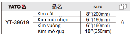 Bộ kìm 4 chi tiết Yato YT-39619