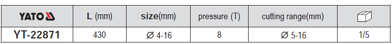 Bộ kìm bấm cos thủy lực Yato YT-22871