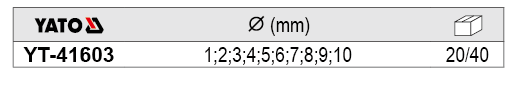 Bộ mũi khoan kim loại 10 chi tiết Yato YT-41603