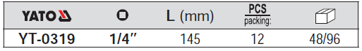 Cần xiết lực Yato 1/4 inch Yato YT-0319