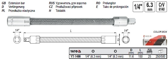 Cây nối tuýp loại dẻo Yato YT-1400