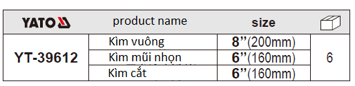 Bộ kìm 3 chi tiết Yato YT-39612