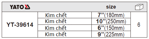 Bộ kìm chết 4 chi tiết Yato YT-39614