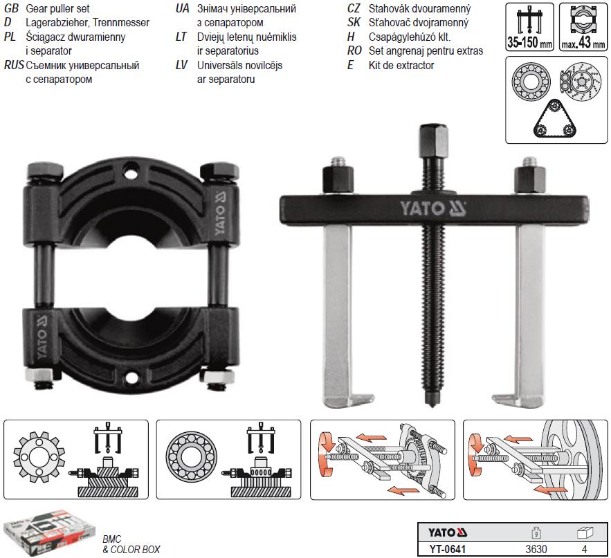 Bộ vam chặn bi Yato YT-0641