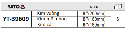 Bộ kìm 3 chi tiết Yato YT-39609