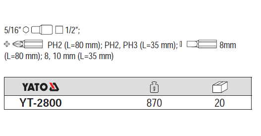 Bộ tua vít đa năng 8 chi tiết Yato YT-2800