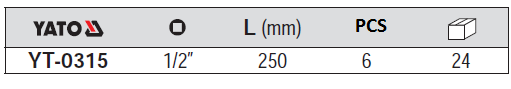 Cần xiết lực 1/2 inch Yato YT-0315