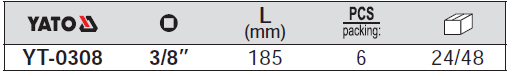 CẦN XIẾT LỰC NHANH YATO 3/8 INCH YT-0308