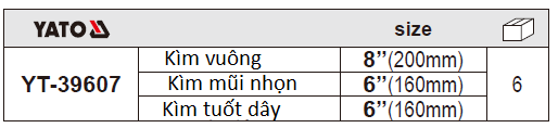 Bộ kìm 3 chi tiết Yato YT-39607