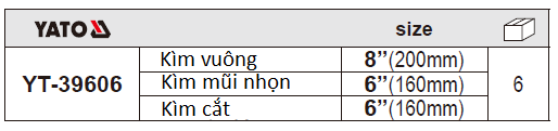 Bộ kìm 3 chi tiết Yato YT-39606