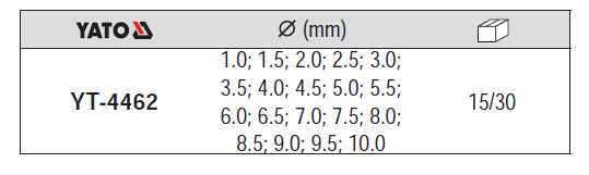 Bộ mũi khoan kim loại 19 chi tiết Yato YT-4462