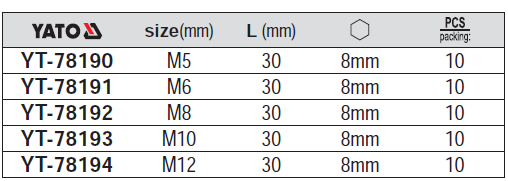 Bộ đầu vít mũi sao 10 chi tiết Yato YT-78190