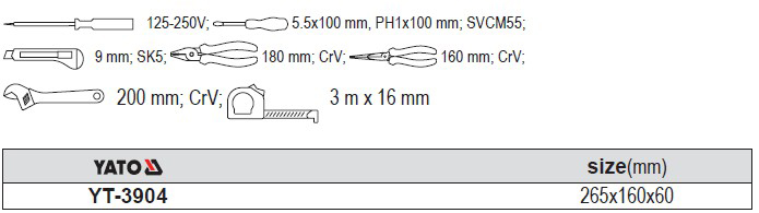 Bộ dụng cụ sửa chữa tổng hợp 8 chi tiết Yato YT-3904