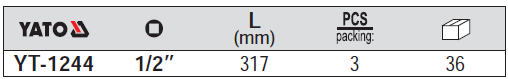 Cẫn xiết lực chữ L 1/2 inch Yato YT-1244