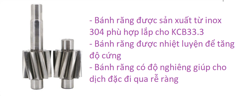 bánh răng inox 304 được sử dụng cho bơm kcb33.3