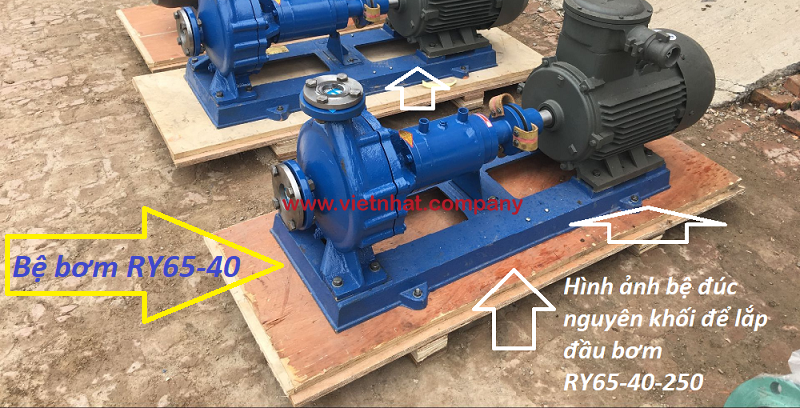 bệ bơm đúc nguyên khối lắp cho đầu bơm ry65-40-250 cùng động cơ 15kkw-2