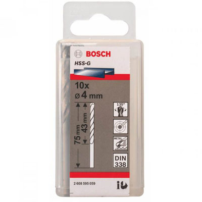 Bán Bộ mũi khoan sắt 10 mũi HSS-G Bocsh 4mm 2608595059