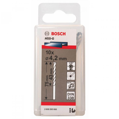 Bán Bộ mũi khoan sắt 10 mũi HSS-G Bosch 2608595060 (4.2mm)