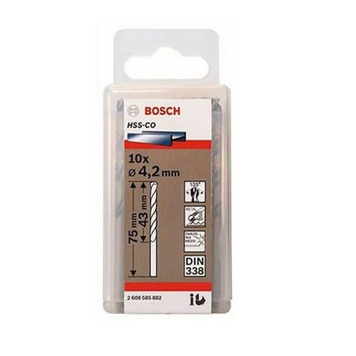 Bán Hộp 10 Mũi khoan sắt và inox HSS-Co Bosch 2608585882 4.2mm