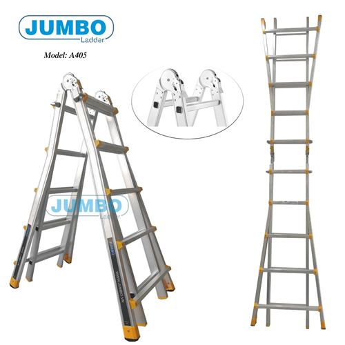 Bán Thang nhôm gấp chữ A mở rộng Jumbo A405