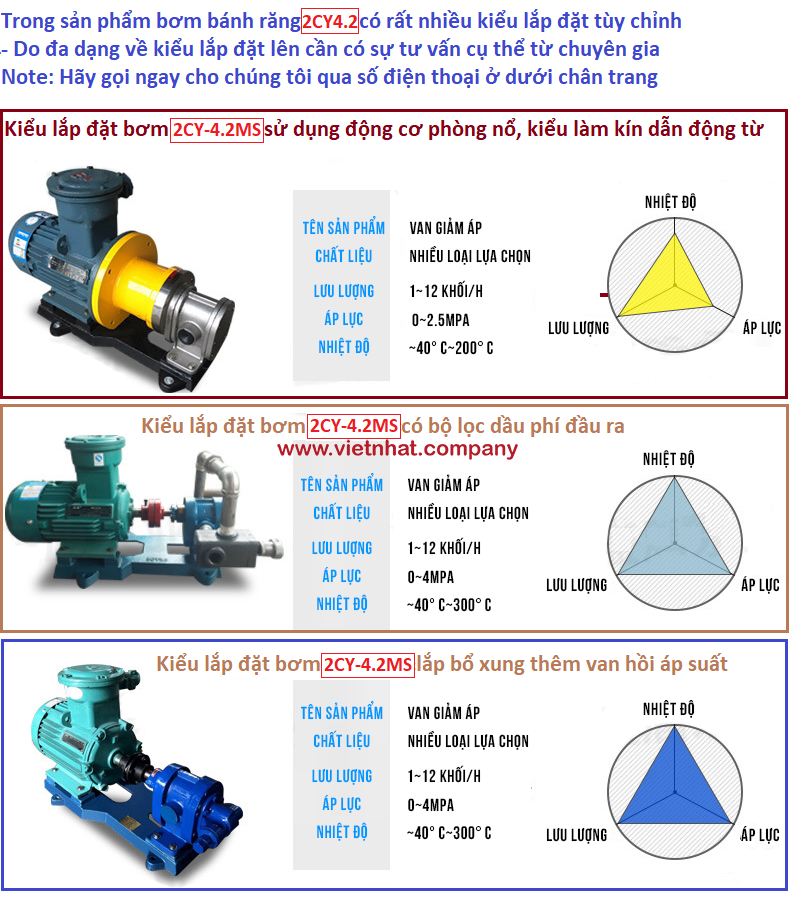 kiểu lắp đặt bổ xung có thể được lắp trên bơm bánh răng 2cy4.2-2.5