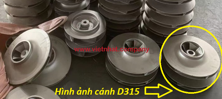 cánh bơm có đường kính 315 dùng cho dầu truyền nhiệt ry65-40-315