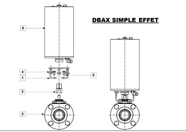 Cấu hình thân qua ảnh của van bi DBX DBAX