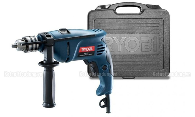 Máy Khoan Cầm Tay Ryobi PD-130VR 650W - 13mm trọn bộ sản phẩm