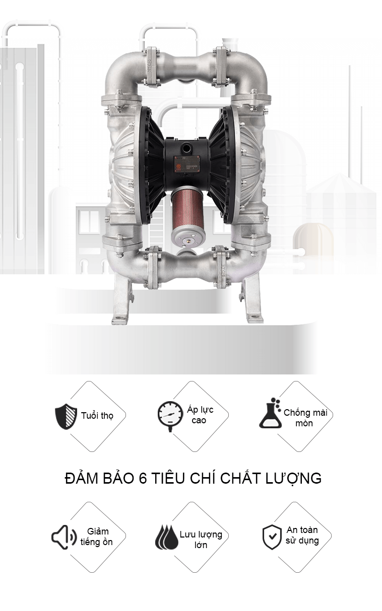 Bơm Màng Khí Nén GODO BFQ-50 INOX