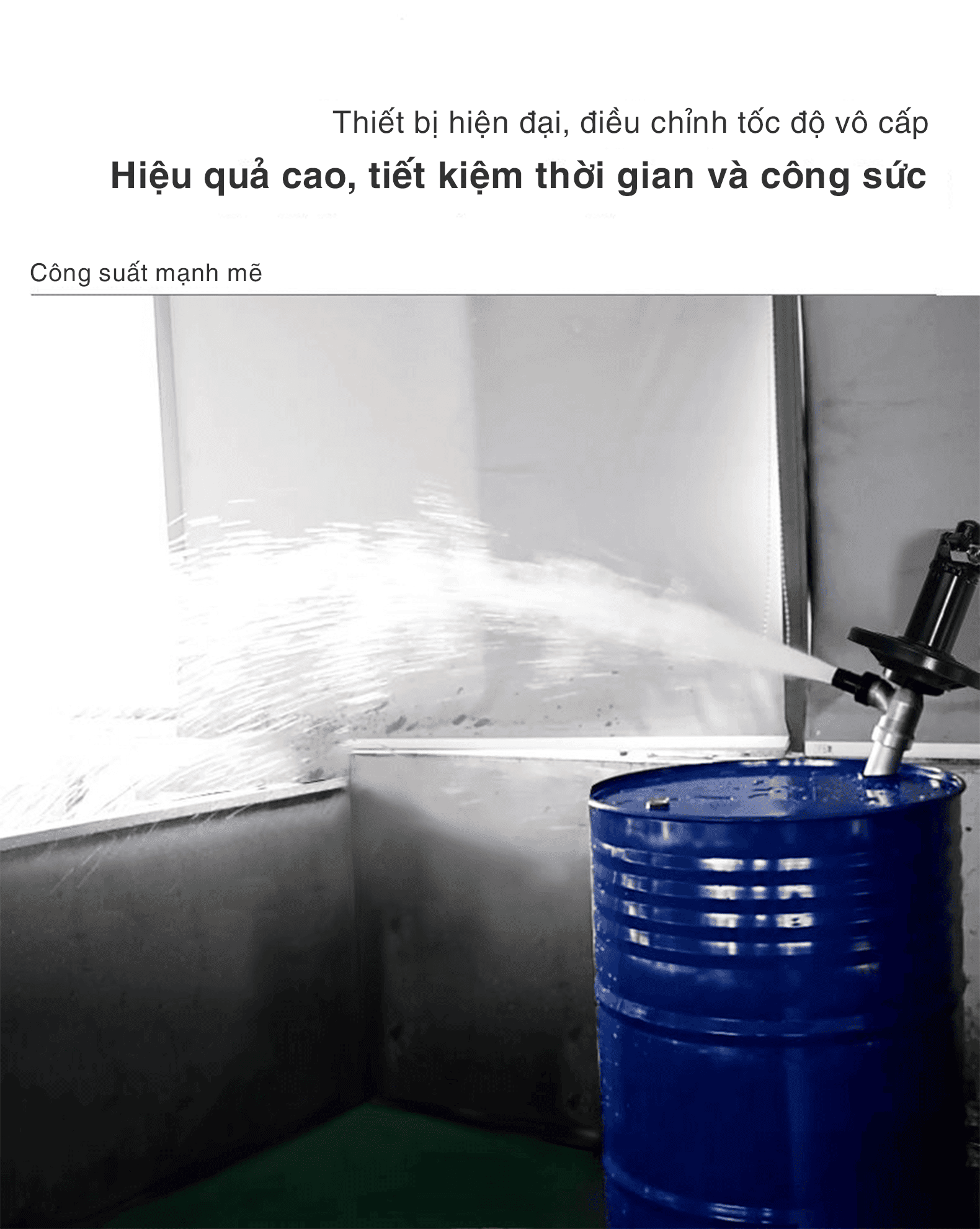 Mô tả bơm thùng phuy khí nén GODO