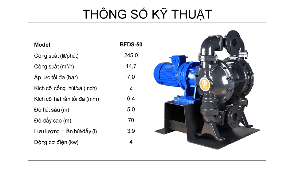 Bơm màng điện GODO BFDS-50 Gang