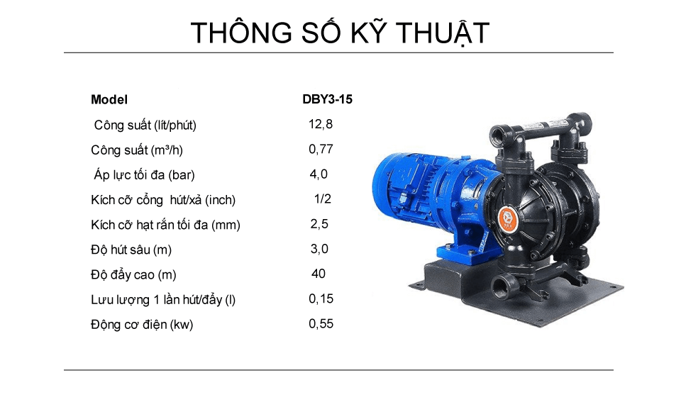 Bơm Màng Điện GODO DBY3-15 GANG