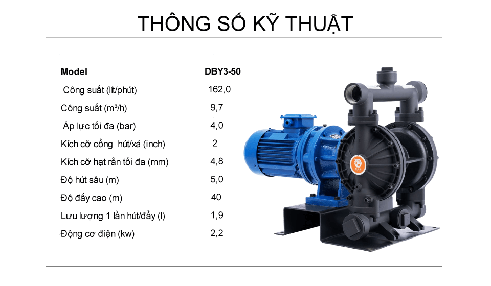 Bơm Màng Điện GODO DBY3-50 HỢP KIM NHÔM