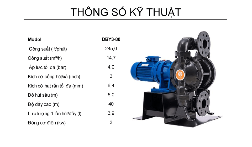 Bơm Màng Điện GODO DBY3-80 GANG