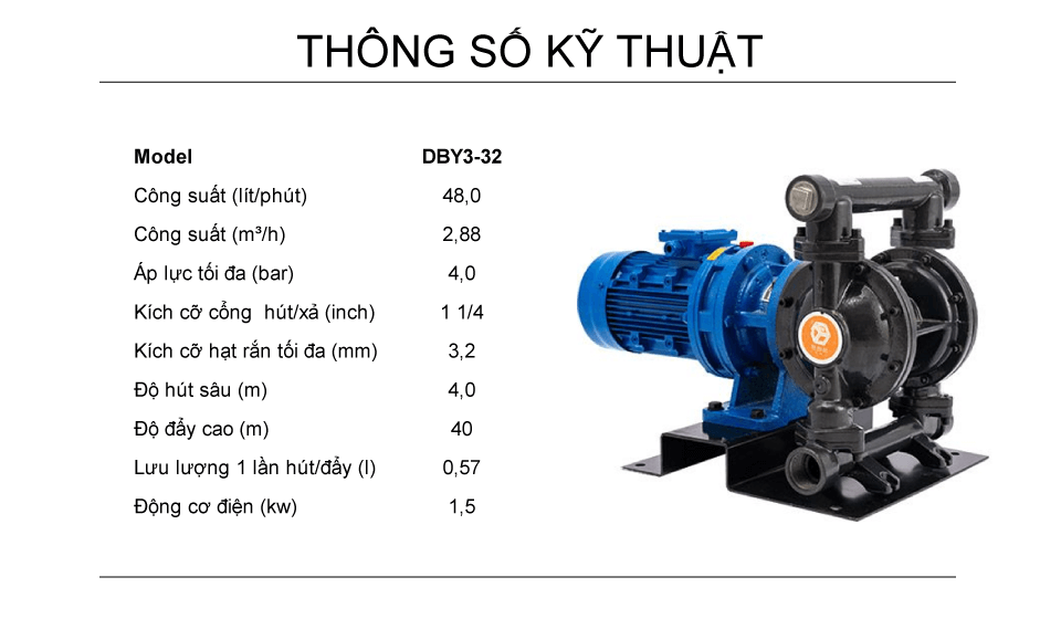 Bơm Màng Điện GODO DBY3-32 GANG