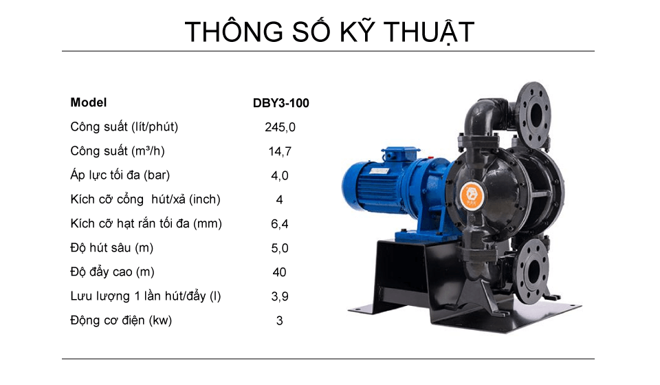 Bơm Màng Điện GODO DBY3-100 GANG