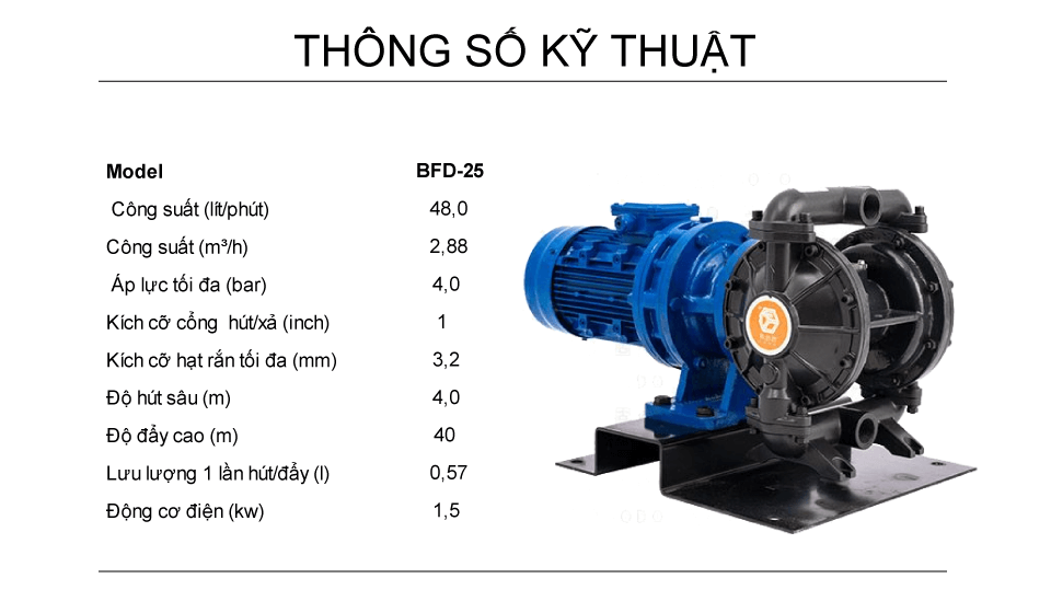 Bơm màng điện GODO BFD-25 Gang