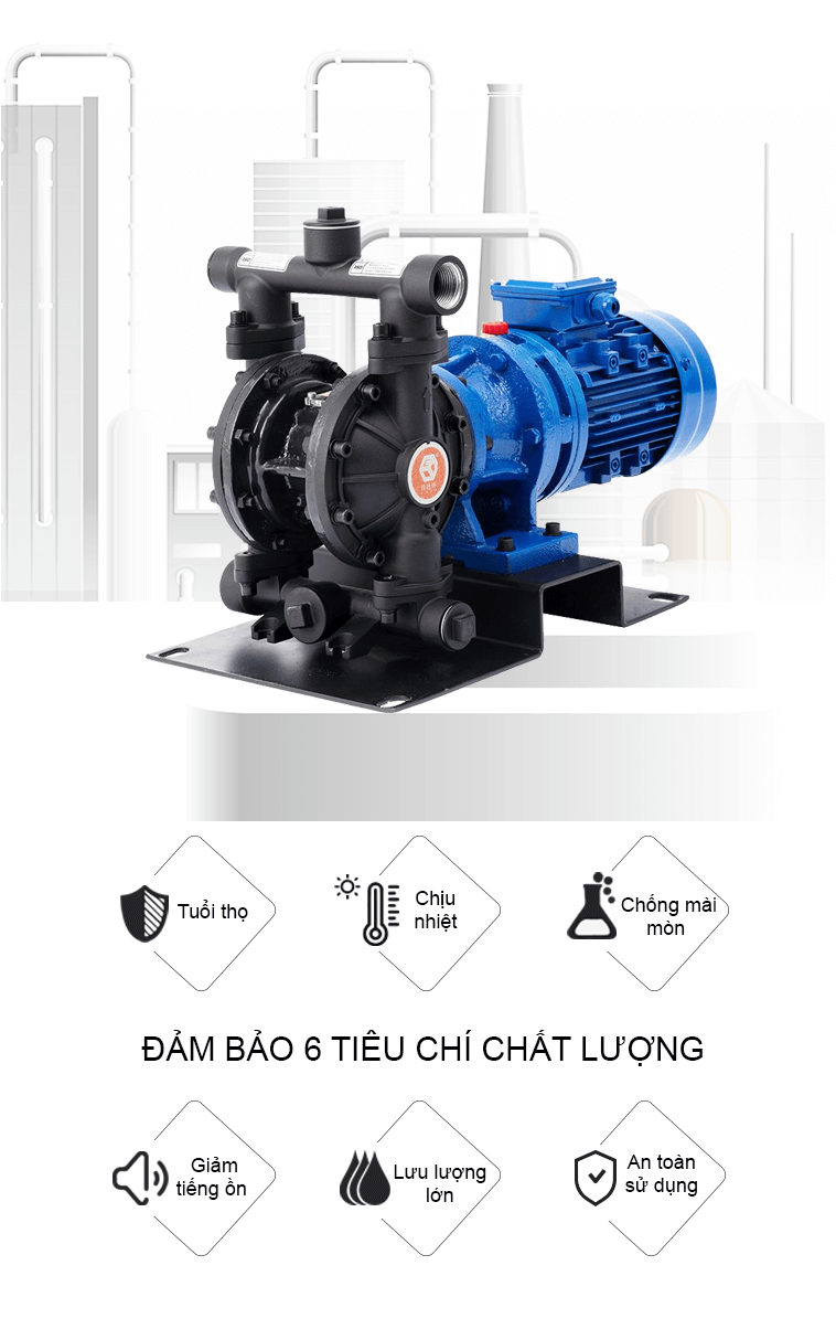 Bơm màng điện GODO DBY3S-20 Hợp kim nhôm