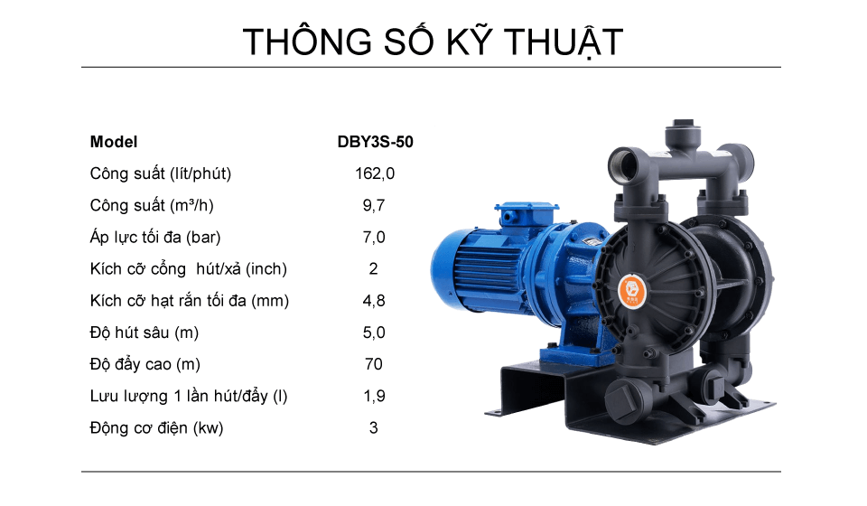 Bơm Màng Điện GODO DBY3S-50 HỢP KIM NHÔM