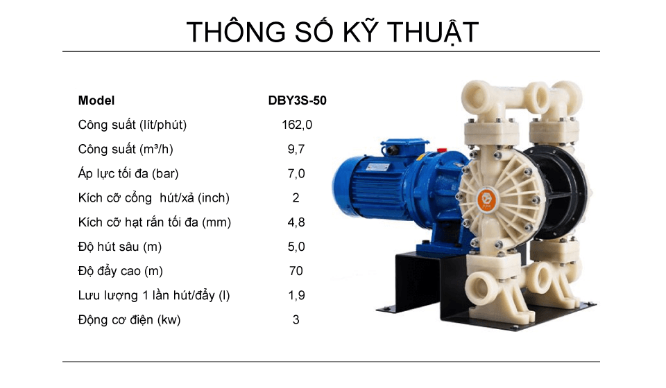 Bơm Màng Điện GODO DBY3S-50 TEFLON