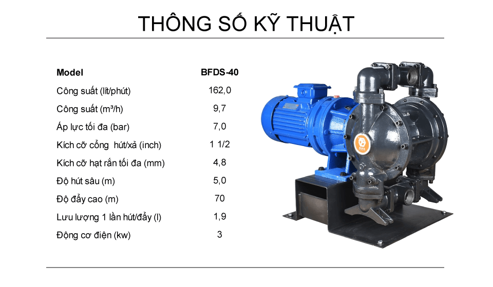 Bơm màng điện GODO BFDS-40 Gang