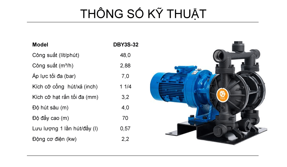 Bơm Màng Điện GODO DBY3S-32 HỢP KIM NHÔM