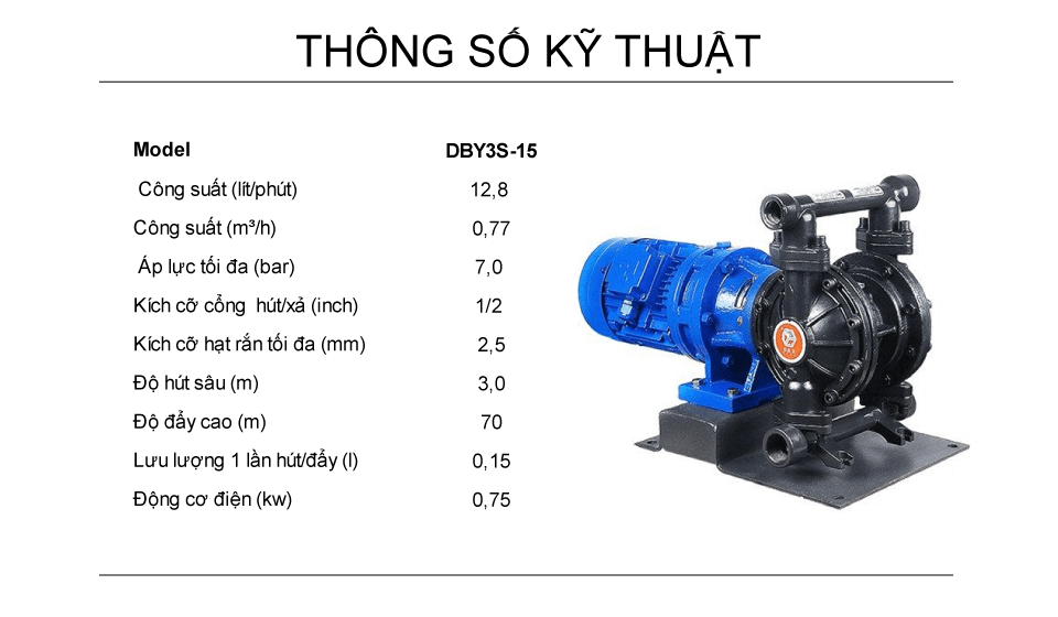 Bơm Màng Điện GODO DBY3S-15 GANG