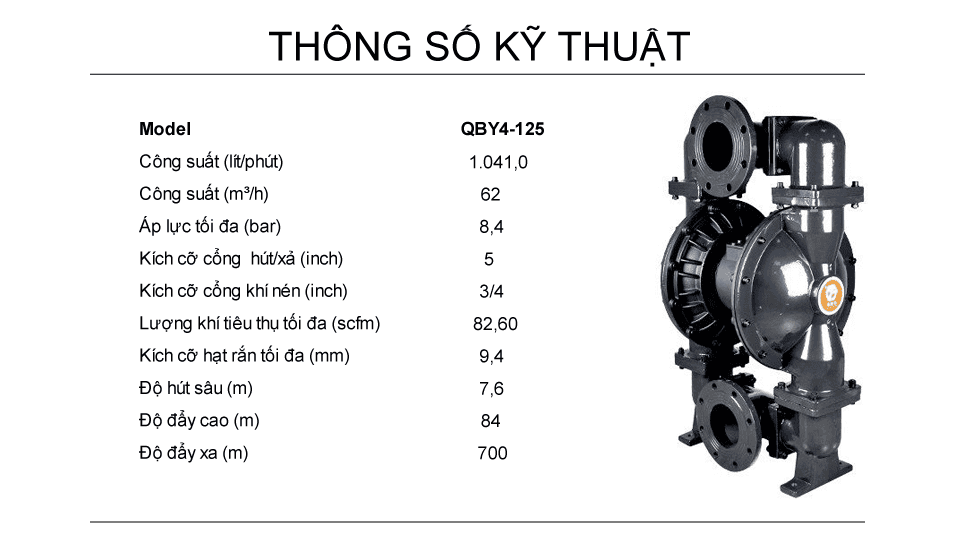 Thông số kỹ thuật máy QBY4-125 Gang