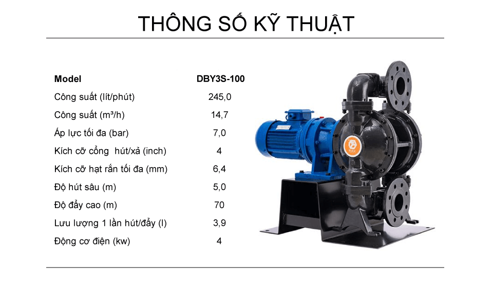 Bơm Màng Điện GODO DBY3S-100 GANG