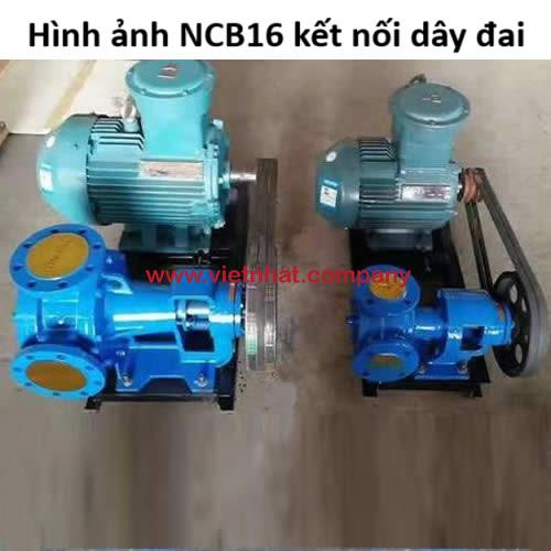 hình ản bơm bánh răng ncb16 kết nối kiểu dây đai 