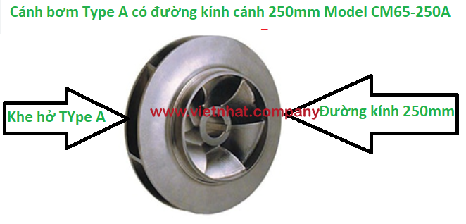 hình ảnh cánh bơm Type A model CM65-250A