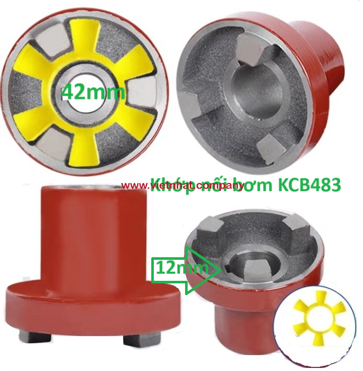 hình ảnh khớp nối trục 42 cavet 12 lắp cho kcb483 với 11kw-4