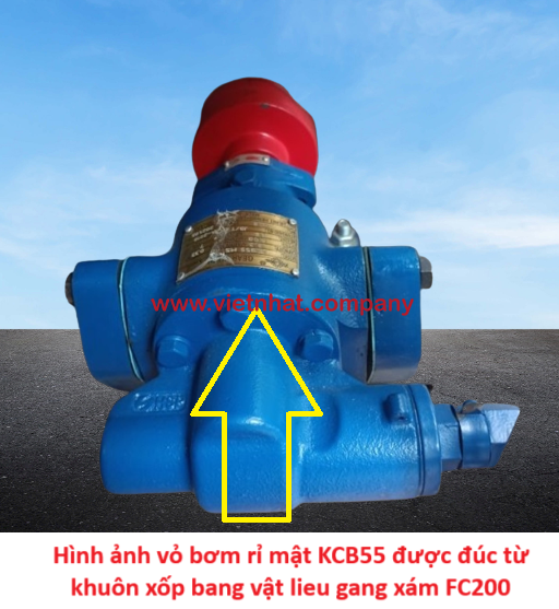 hình ảnh vỏ bơm rỉ mật kcb55 được đúc từ gang xám fc200