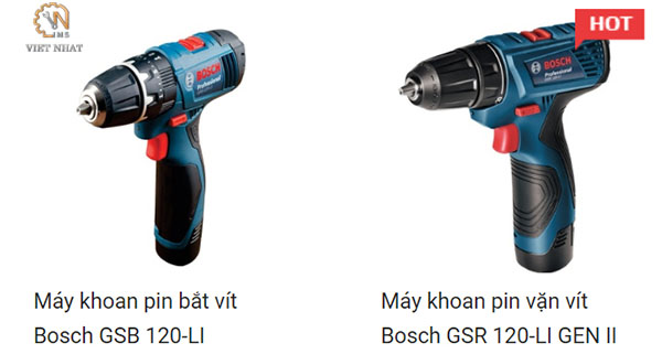 Điểm giống và khác nhau của máy khoan pin Bosch GSB 120 LI và GSR 120